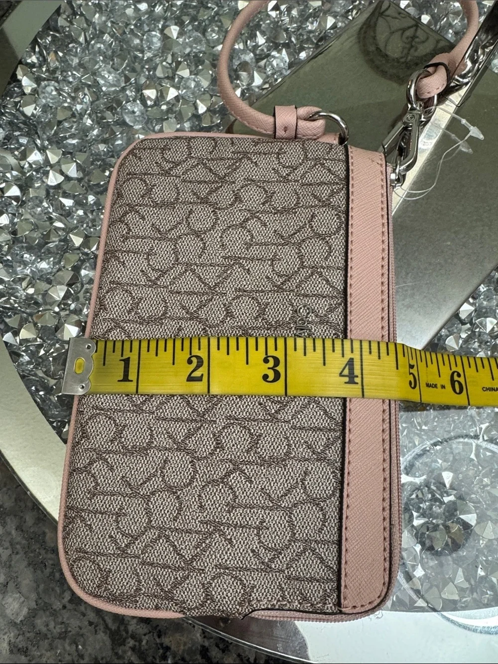 Calvin Klein Pink Monogram Signature Wristlet NWOT